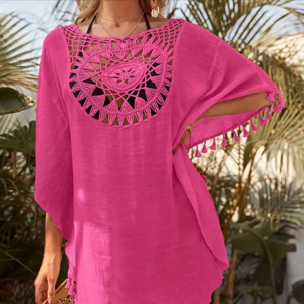 Pink Crochet Cover-Up